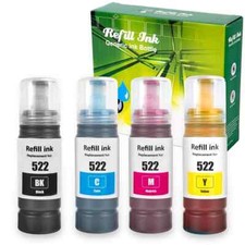 4PK 522 Ink Refill Compatible WITH Epson T522 ET-4800 2720 4700 2400 2800 2803 picture