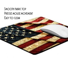 Patriotic Rustic Flowing American Flag Old Glory Design Mouse Pad picture