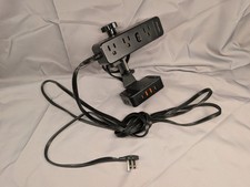 HOPOW Dual Layer Desk Clamp Power Strip 13 Outlets 4 USB 10FT Cord Black picture