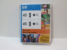 HP 45 Twin Value Pack 2 Black Ink Cartridges OEM Exp 2007 New Sealed picture