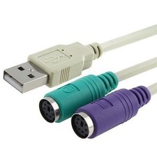 2 PCS USB to Dual A-USB2PS2 PS/2 Adapter for PS/2 Mouse/Keyboard to USB Port NEW picture