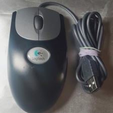 Blue Logitech USB Wired 2x Optical Wheel Mouse Model M-BJ58 Nice Condition picture