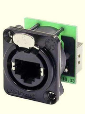 NEUTRIK NE8FDP-B CAT 5/6 RJ45 Feed-Thru D Series Panel Mount Jack - Black picture