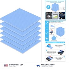 Thermal Pads GPU Laptop CPU 100x100mm 6 Pack Blue Silicone Heat Conductive picture