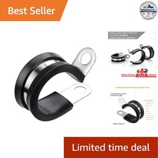 Cable Clamp 3/4 in 12 Pack Stainless Steel Rubber Cushioned P-Style Clips picture
