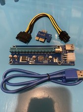 Ubit 6 Pack Latest PCI E GPU Riser Express Cable 16X to 1X 6Pin MOLEX SATA New picture