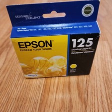 Epson 125 Standard Capacity Yellow Oem T125420 Ink Cartridge-08/2014 picture
