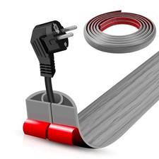 Gray Wood Self Adhesive Cord Hider 10FT Cable Management Extension Strip picture