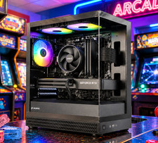 Gaming Desktop PC Ryzen 5 16GB 500GB SSD RTX 2060 WiFi Windows 11 Black ARGB picture