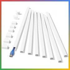 Cable Cord Hider Raceway White 126in Paintable Wire Management Kit picture