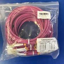 OM4 Fiber Patch Cables 16ft LC to LC Duplex 50/125 Multimode 5m LSZH QTY5 picture