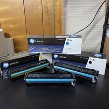 HP 218A Lot Of 3 Original LaserJet Toner Cartridge, Cyan,Black,Yellow picture