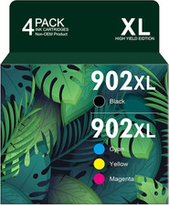 4Pk 902XL Ink Cartridges for HP 902 Ink OfficeJet 6978 6968 6954 6976 6979 6950 picture
