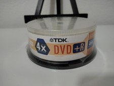 Factory Sealed TDK DVD+R 25 Pack 4x 4.7 GB Data 1-4 Hour Storage Disks  Spindle picture