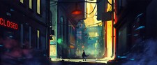 Landscape  art futuristic city urban cityscape modern Custom Gaming Mat Desk picture