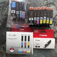 11 GENUINE Canon 251 CMY BK Ink Cartridges 250XL BK +++ BRAND NEW-FRESH +4 $250 picture