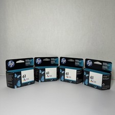Genuine 4-pack HP 61 Black & Tri-color Ink Cartridges CR259FN#140 SEALED 2017 picture