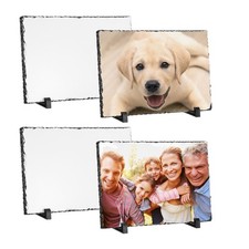 4pcs Sublimation Slate Blanks Rectangular Stone Photo Frame Heat Press Plaque picture
