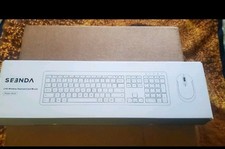 Seenda Rechargeable Wireless Keyboard & Mouse, White & Silver, Model: SK38 NEW picture