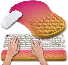 2in1 Ergonomic Keyboard Mouse Pad Wrist Rest Memory Gel Support Sunset Glow picture