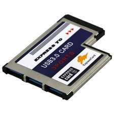 Laptop 54mm Express Card ExpressCard to 3 Port USB 3.0 Adapter Superspeed 5Gbps picture