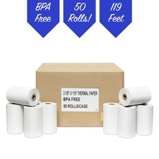 50 Rolls 3 1/8 X 119 Thermal Credit Card Paper Rolls Star Micronics TSP300 picture
