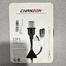 Chanzon Non-Polarized AC Power Cord 10 ft 1-15P to IEC320C7 Black 7A picture