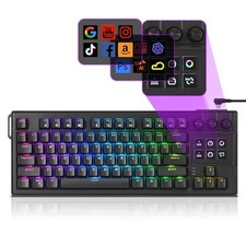 DARKFLASH K87PRO TKL MECHANICAL KEYBOARD, 6 LCD STREAM CONTROL KEYS - BLACK picture