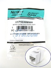 Panduit NKP5E88MWH NetKey Cat5e Punchdown Keystone Jack Module, White ~STSI picture