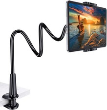 Gooseneck Tablet Holder Stand for Bed Adjustable Flexible Arm Tablet Mount Clamp picture