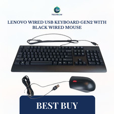 Lenovo Wired USB Keyboard Gen2 with Black Wired Mouse picture
