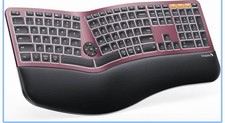 ProtoArc EK01 Plus Ergonomic Split Bluetooth Keyboard USB Wireless Backlit Black picture
