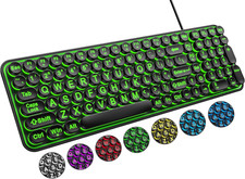 QUASIO Large Print Backlit Keyboard, Wired USB Lighted Computer Keyboards with 7 picture