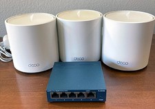 TP-Link Deco x20 Dual-Band WiFi 6 Mesh System, Deco X20 (3-Pack), with  TL-SG105 picture