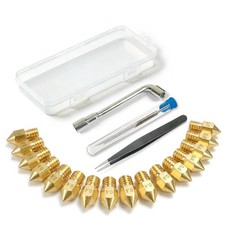 3D Printer Nozzle Kit, 16PCS MK8 Brass Nozzles 0.2/0.4/0.6/0.8/1.0mm with Wre... picture