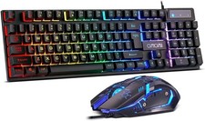 CHONCHOW Gaming Keyboard and Mouse Combo, USB Wired RGB Backlit, Mechanical Feel picture
