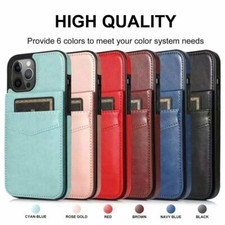 Luxury Leather Card Slot Back Cover Case for 11 12 13 14 15 S21 S22 S23 S24 S20 picture