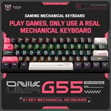 ONIKUMA G55 60% Mechanical Gaming Keyboard RGB Backlit Brown Switch Wired picture