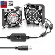 2Pack  40Mm X 10Mm Mini USB Fan with Speed Control 5V Small Computer USB Fans fo picture