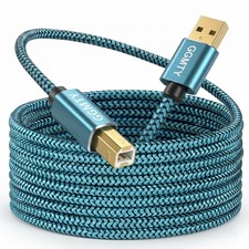 15ft USB Printer Cable Extra Long Nylon Braided USB 2.0 Type A to B Male Cord picture