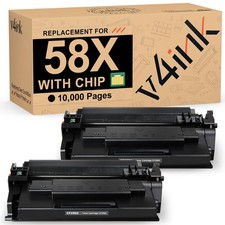 v4ink 58X CF258X High Yield Toner Cartridge Black (with Chip) Compatible Replace picture