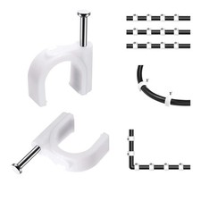 Cable Nails Clips, 100 Pcs, 8mm, Wire Wall Clips, White picture