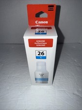 Canon GI-26 Genuine Pigment Cyan Ink Bottle, Compatible with Megatank GX7120, GX picture