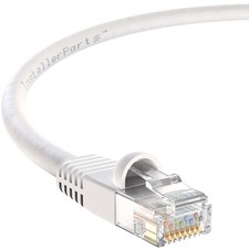 CAT5E Ethernet Cable UTP Booted 24 AWG 1ft White 10-Pack picture