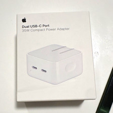 Apple 35W Dual USB-C Compact Power Adapter White for MacBook Air iPad iPhone picture