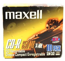 Maxwell CD-R 650 MB 74 Minutes Recordable Blank CD/DVD Media 8 Slim Jewel Cases picture