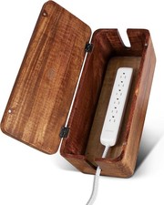 Large Cable Management Box – Wooden Cord Organizer for Desk & Floor picture