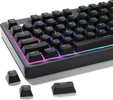 XVX Shine Through Keycaps, Black Semi Translucent Keycap Set, Double Shot PBT Ke picture