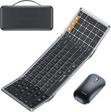 ProtoArc XKM01 Full-Size Foldable Keyboard Mouse Combo for Travel, Gray | 105-ke picture