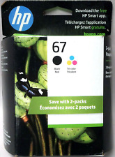 New Genuine HP 67 Black Color 2PK Ink Cartridges, DeskJet 1250 2700 EXP 2025 picture